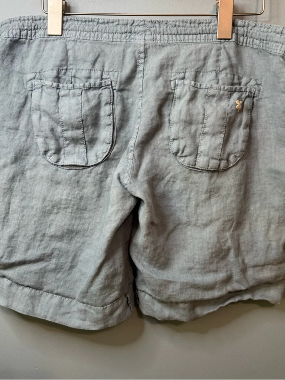 Lucky Brand 100% Linen Roll Up Utility Shorts in Blue  Sz 8 / 29 - Picture 8 of 14